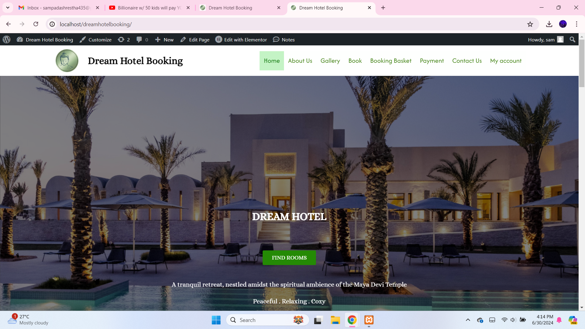 Hotel Room Reservation (WordPress)